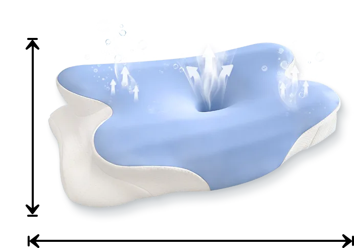 Melara Max™ Ergonomic Butterfly Contour Memory Foam Pillow — Cooling Breathable Surface — 5 Support Zones for Neck and Shoulder Alignment
